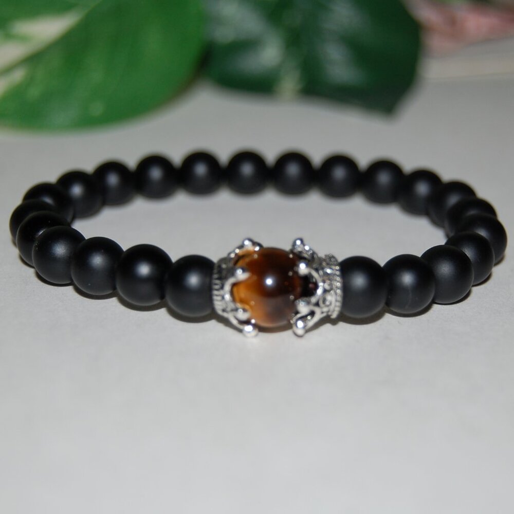 Onyx Bracelet,Black Onyx and Tiger Eye Bracelet